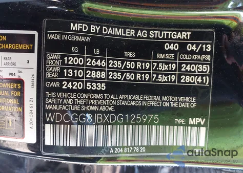 2013 Mercedes-Benz Glk 350 4Matic from USA, damaged, VIN WDCGG8JBXDG125975